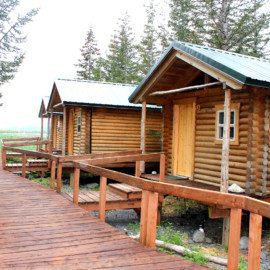 Kenai Fjords Glacier Lodge cabins.