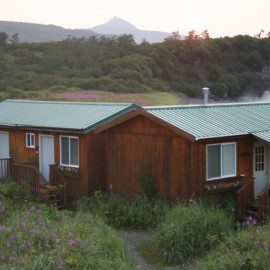 Katmai Wilderness Lodge cabins.