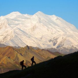 Hikers in the shadow of Denali (c) Jeff Schultz/Schultzphoto.com/ALL RIGHTS RESERVED