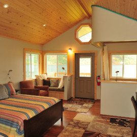 Kodiak Brown Bear Center cabin interior.