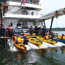 UnCruise Adventures vessels are a launch pad for sea kayaking excursions.