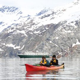 UnCruise Adventures vessels are a perfect base for sea kayaking.