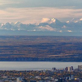 Anchorage City Vista View from the Chugach Mountains.