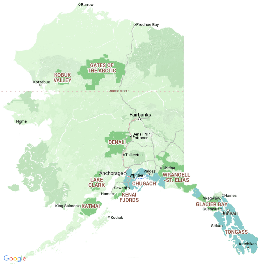 Alaska Map National Parks - Ronna Chrystel