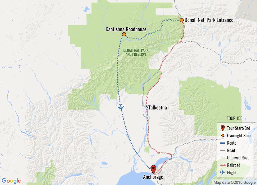 Denali Alaska Tour From Anchorage: Alaska Railroad, Kantishna, Flightsee