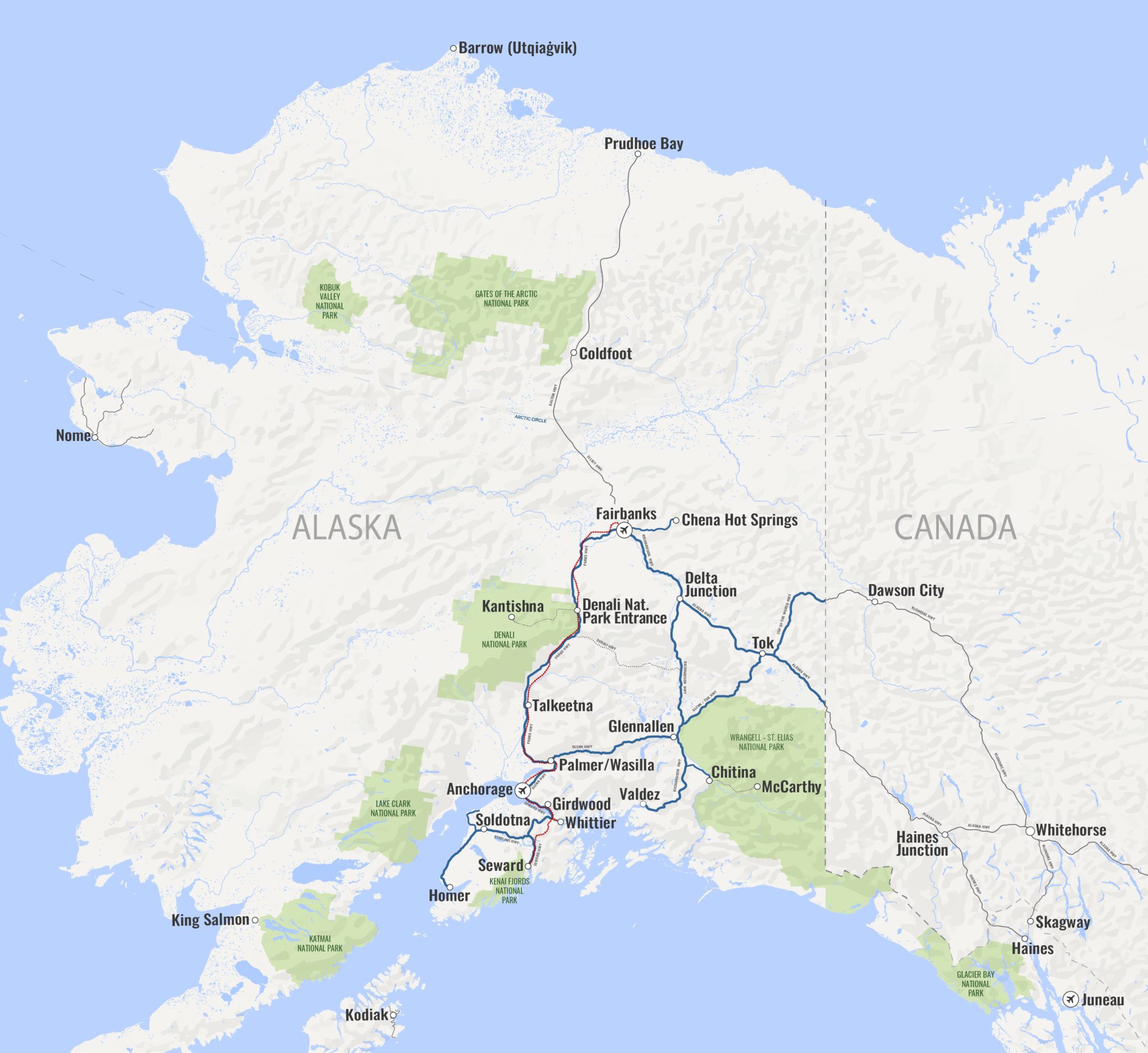 Road Map Of Alaska