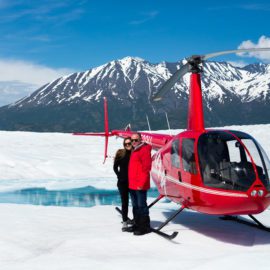 Helicopter Glacier Landing from Knik River Lodge